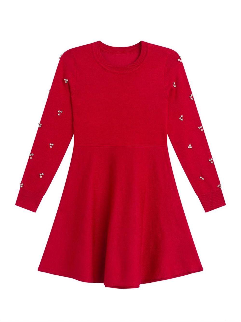 Girls' size 12 -Red Long-Sleeve Fit & Flare Dress